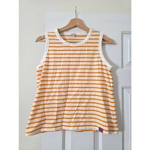 KULE Striped Tank T Shirt, Orange S $88